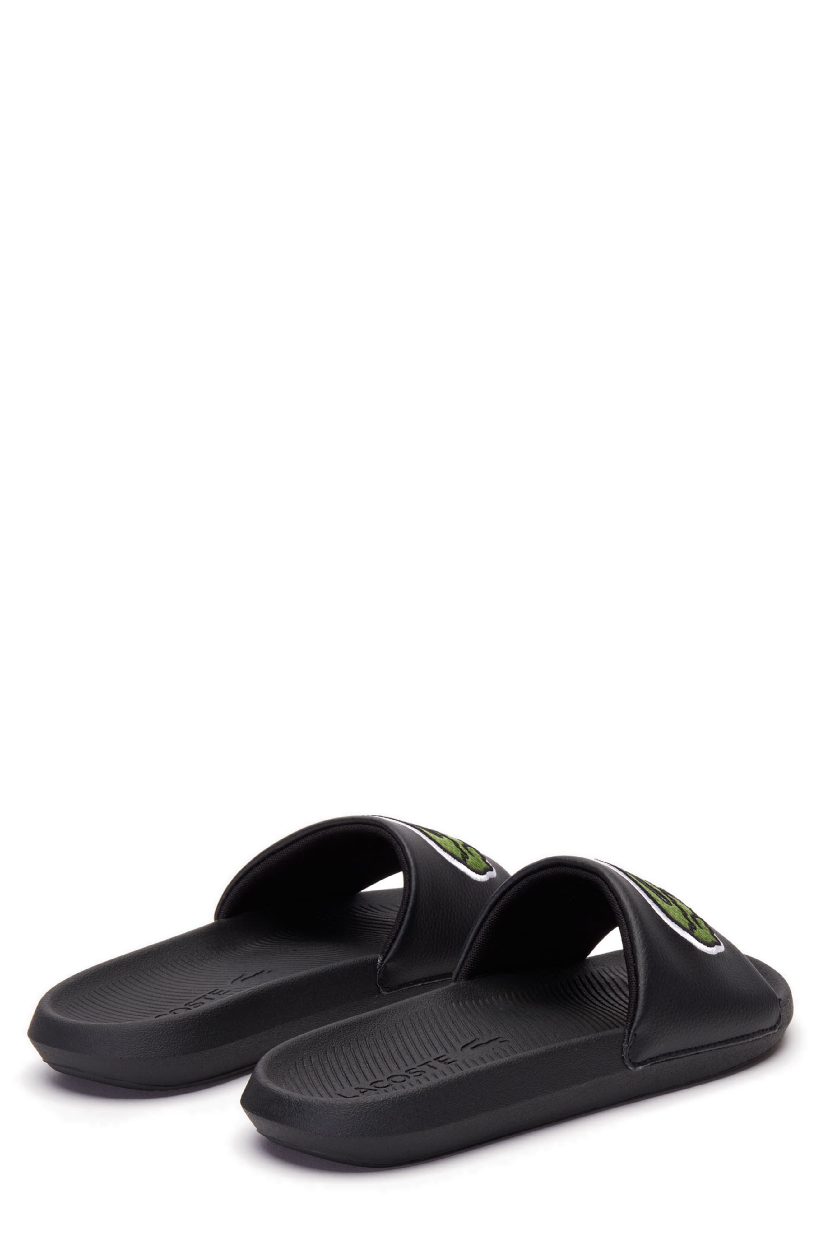 Croco Slide Sandal, Alternate, color, BLACK/ GREEN