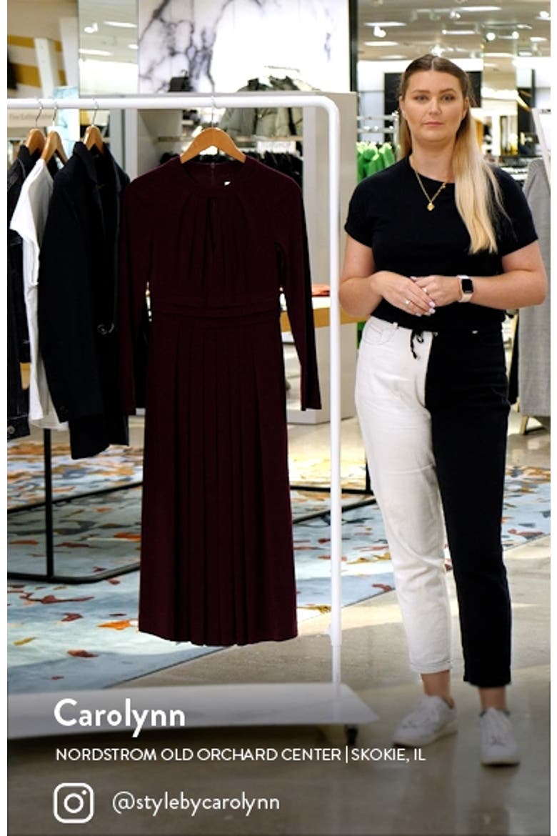 Pleated Keyhole Cutout A-Line Dress video