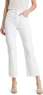 AG Kinsley Raw Hem High Waist Ankle Flare Jeans