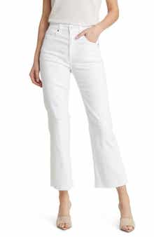 AG Kinsley Raw Hem High Waist Ankle Flare Jeans