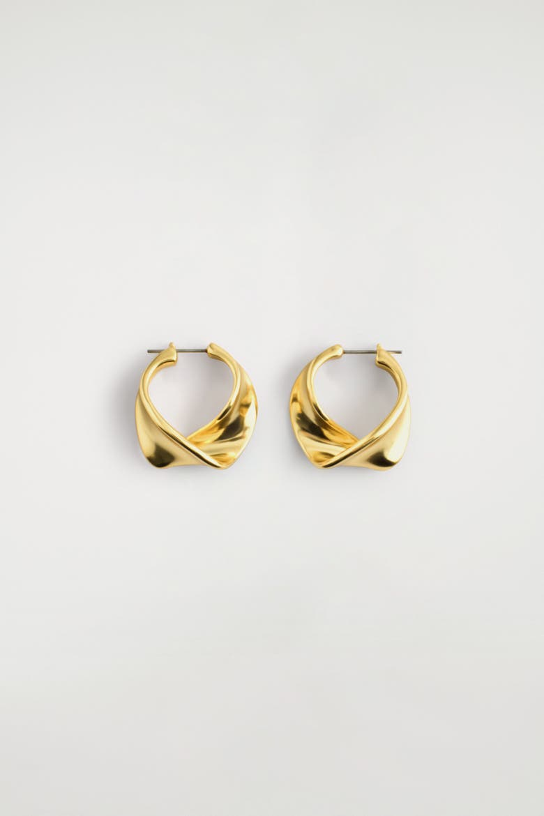 Twisted Ribbon Hoop Earrings, Alternate, color, GOLD