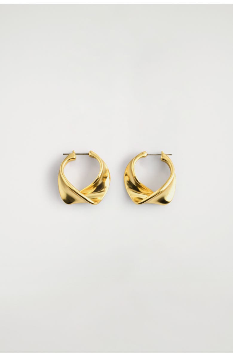 COS Twisted Ribbon Hoop Earrings, Alternate, color, Gold