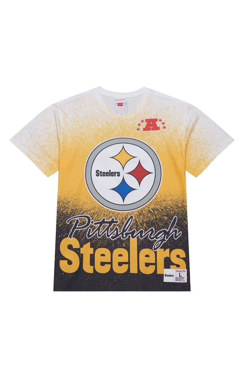 Mitchell & Ness Men's Mitchell & Ness White Pittsburgh Steelers Team Burst Vintage Logo T-Shirt, Alternate, color, White