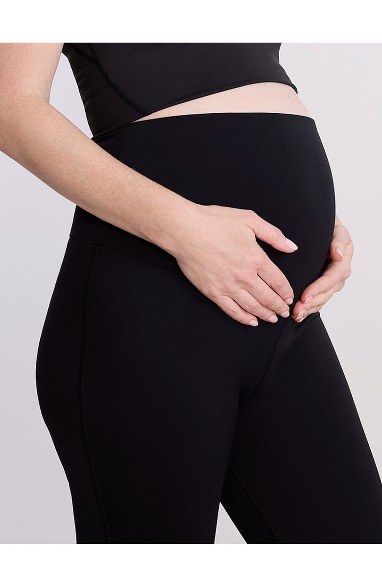 MOTHERHOOD MATERNITY Over the Belly Active Capri Legging, Alternate, color, Black