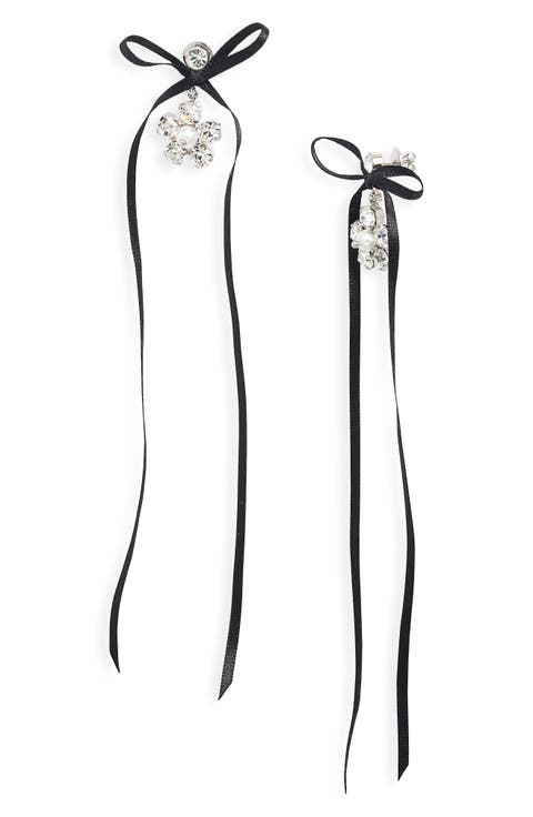 Mini Daisy Bow Drop Earrings