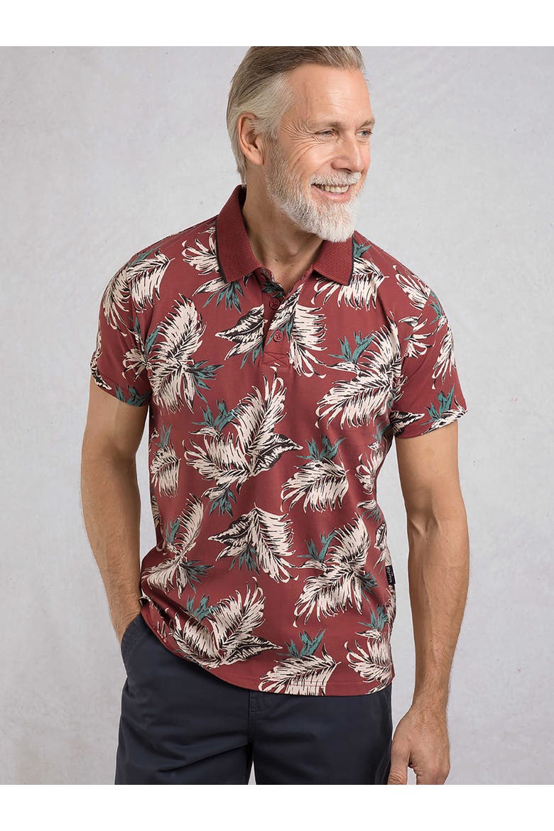 Sarat Printed Polo, Main, color, Paprika