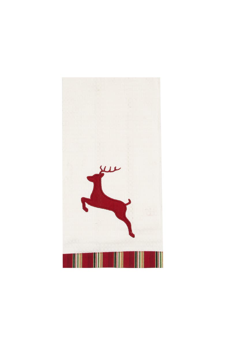 C&F Home Jumping Deer Cotton Kitchen Towel, Main, color, White