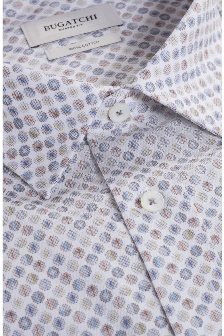 Julian Shaped Fit Geo Print Button-Up Shirt, Alternate, color, CHALK
