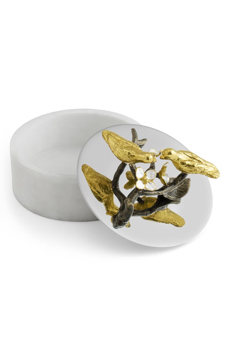 Michael Aram Lovebirds Trinket Box, Alternate, color, Multi White