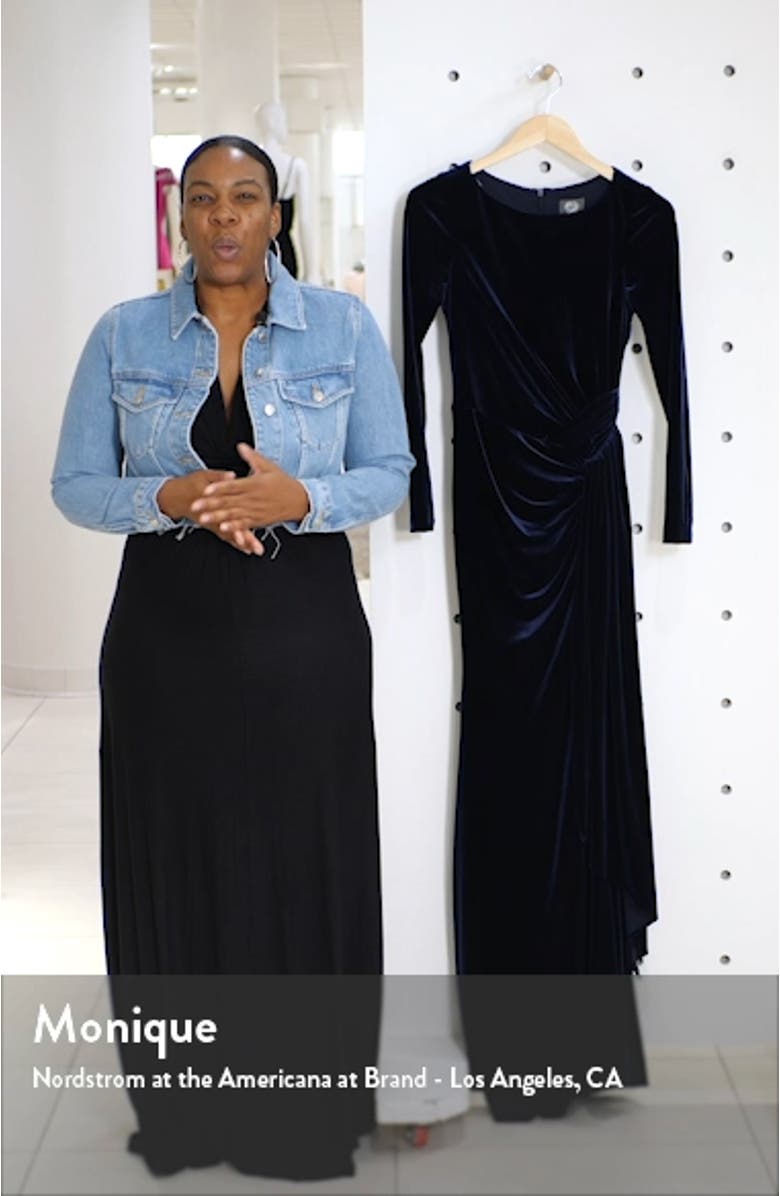 Long Sleeve Velvet Gown, sales video thumbnail