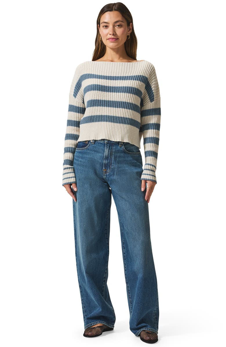 Splendid Olivia Sweater, Alternate, color, Berring Sea Stripe