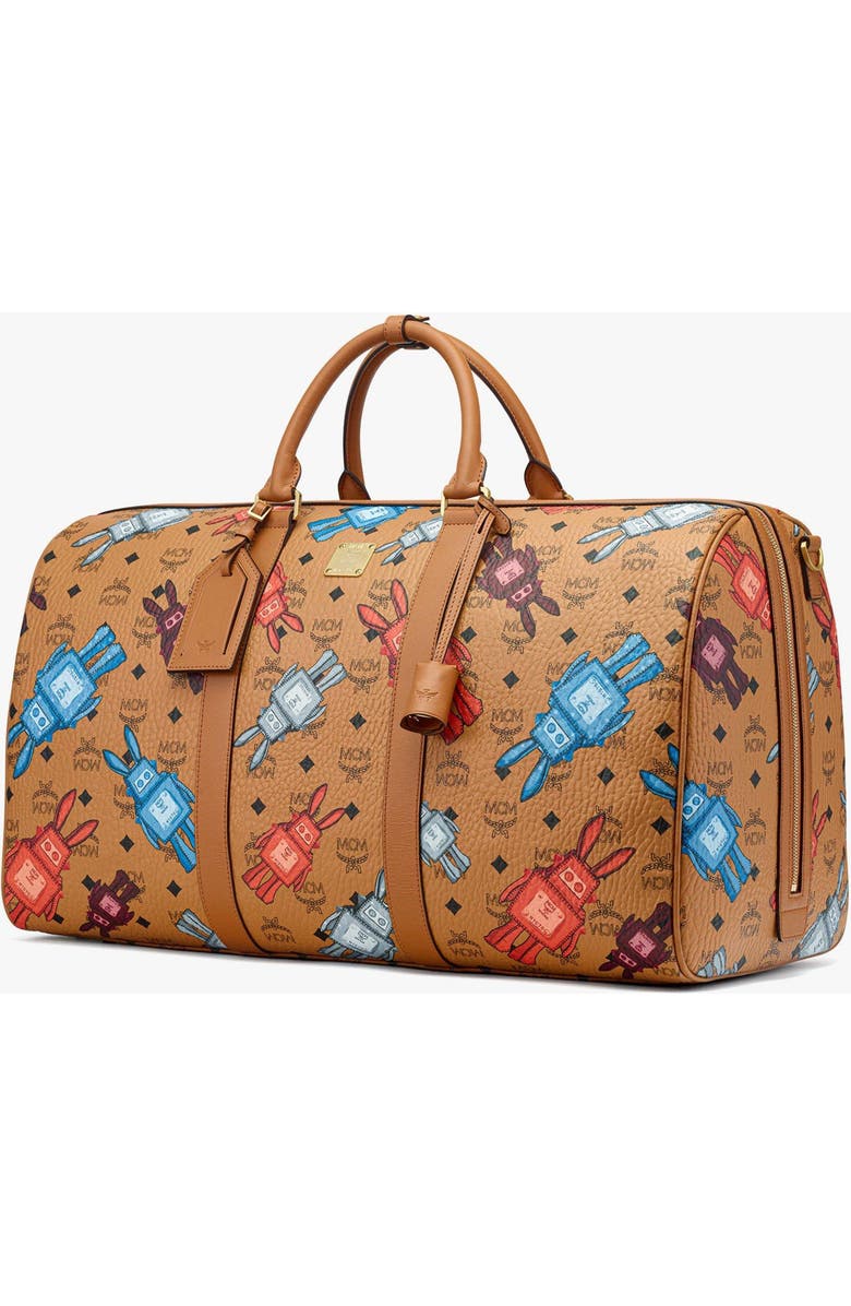 MCM X-Large Ottomar Weekender Bag in Rabot Visetos, Alternate, color, Cognac