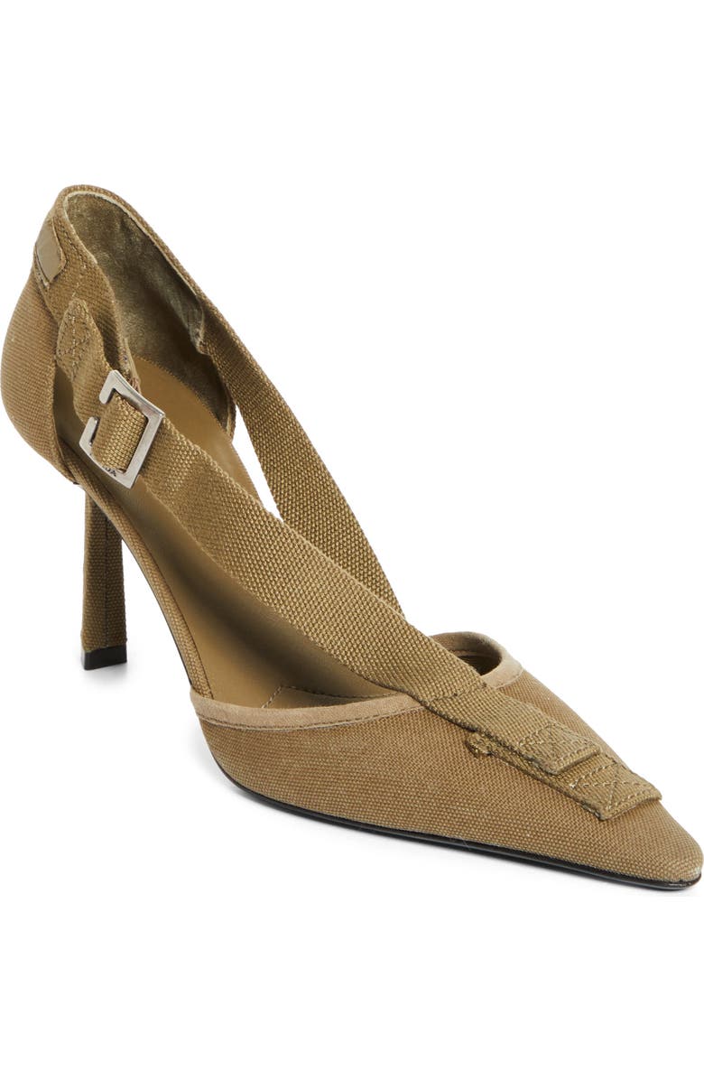Prada Crossover Strap Pointed Toe Pump, Main, color, Militare