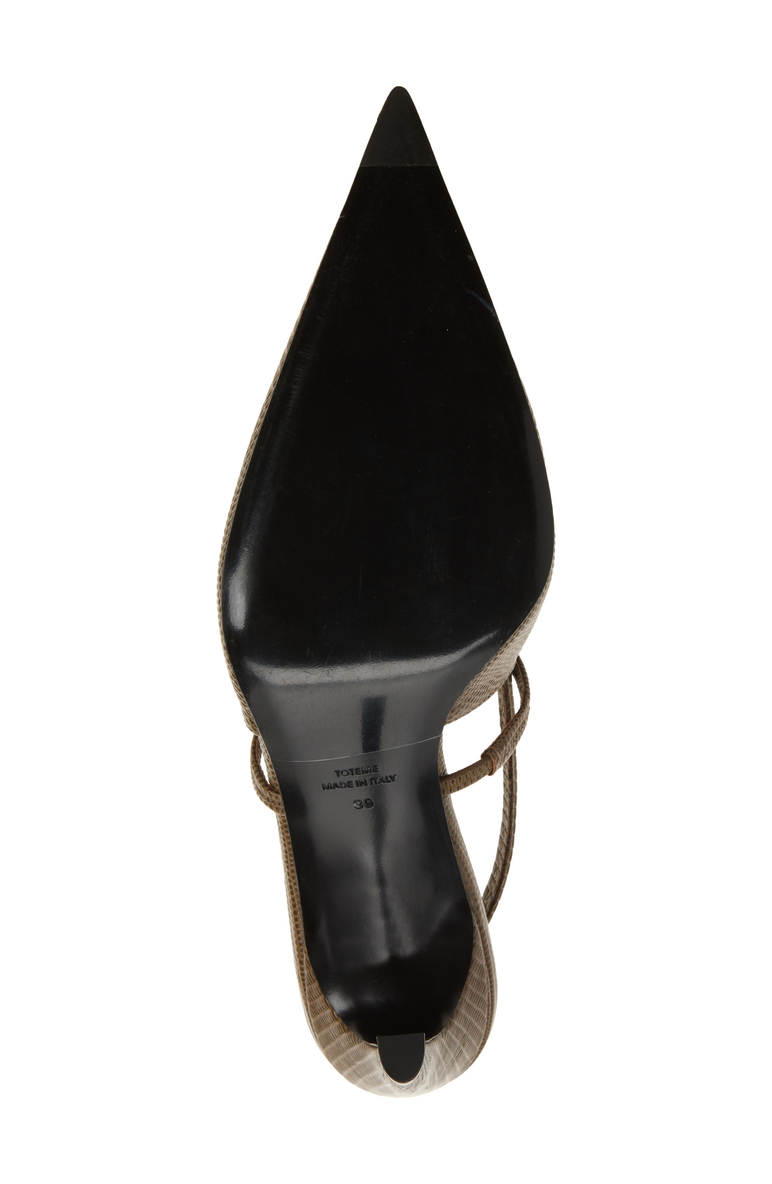TOTEME Lizard Embossed Sharp Pointed Toe Slingback Pump, Alternate, color, Dark Olive