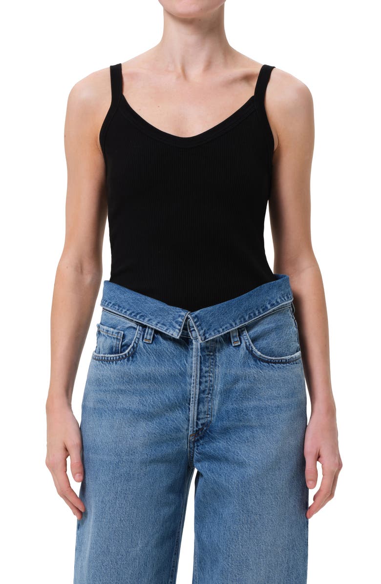 AGOLDE Jordan V-Neck Tank, Main, color, Black