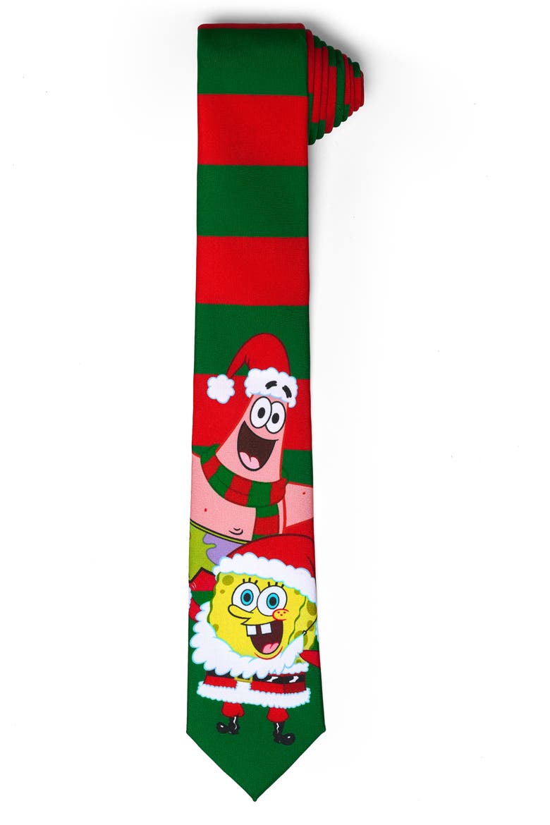 SpongeBob® Christmas Tie, Alternate, color, GREEN MULTI