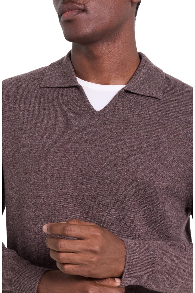 Johnny Collar Cashmere Sweater, Alternate, color, ESPRESSO MELANGE