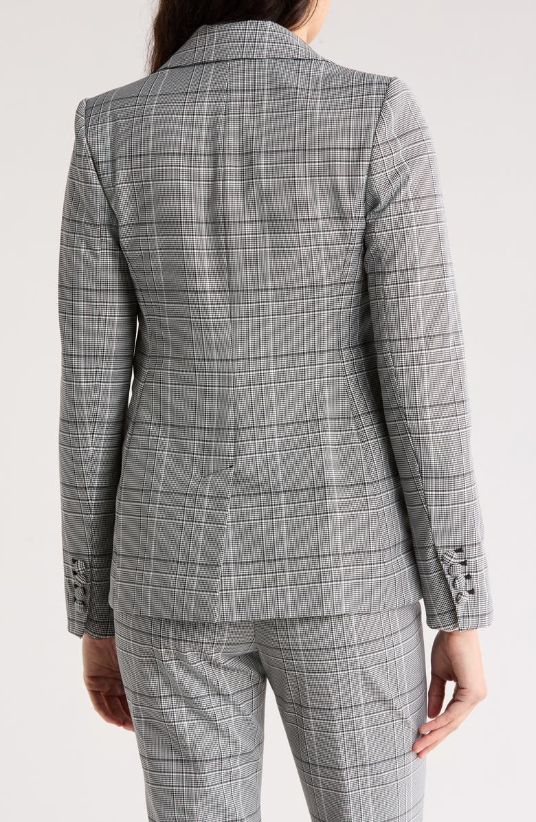 Elie Tahari The Madelyn Plaid Peak Lapel Stretch Blazer, Alternate, color, Madelyn Plaid