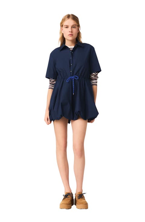 Short-sleeved Cotton Bubble Dress