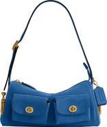 COACH Turnlock Haversack Suede Shoulder Bag