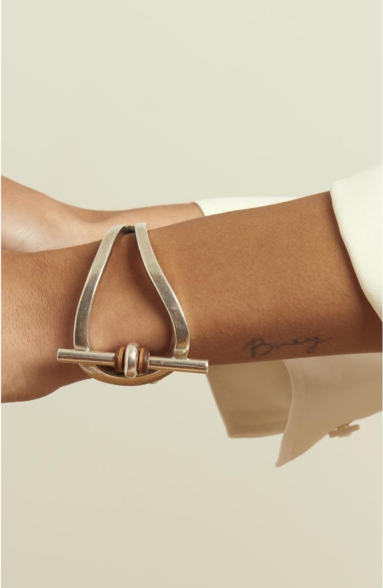 CXC Laurel Leather Bracelet, Alternate, color, Silver