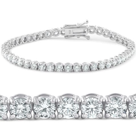8 TCW 14k Gold Round Diamond Tennis Bracelet Lab Grown