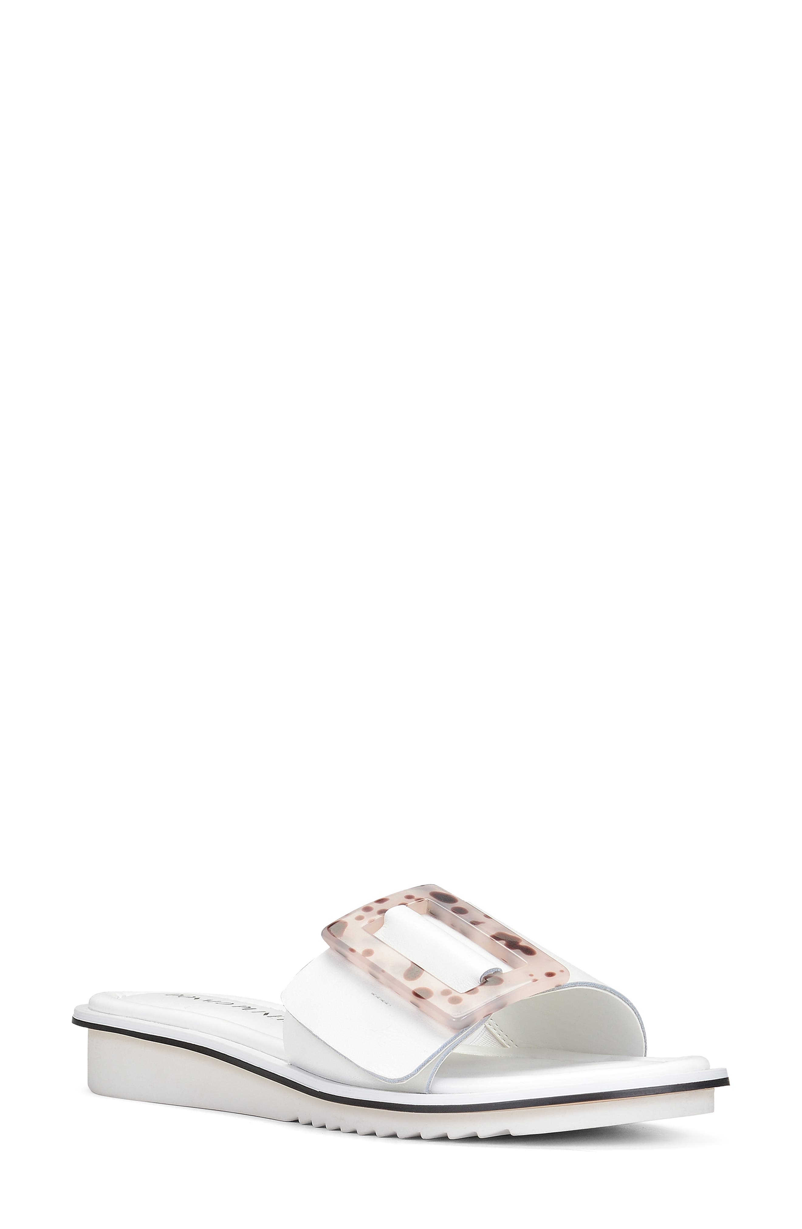 Rosey Slide Sandal, Main, color, WHITE LEATHER