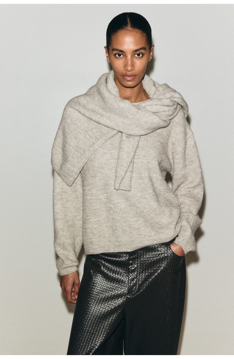 H&M Knit sweater, Alternate, color, Light Taupe Melange