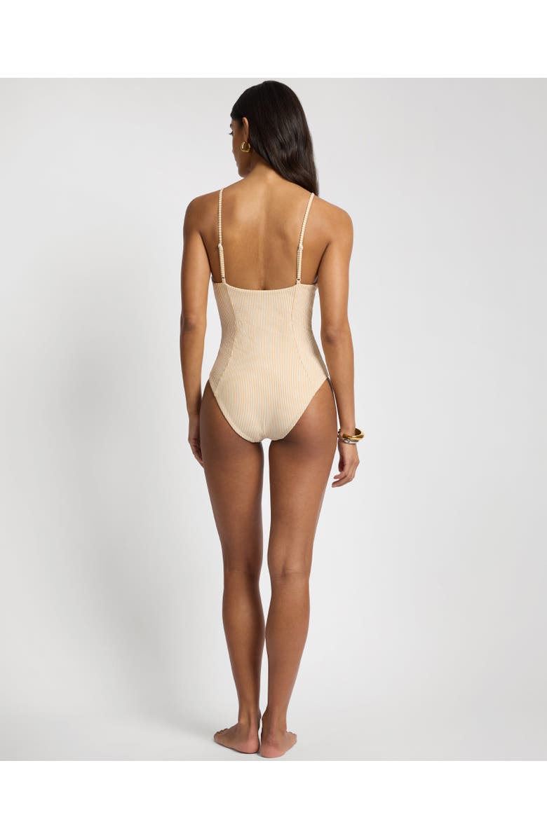 Onia Chelsea One-Piece Swimsuit, Alternate, color, Ochre/White