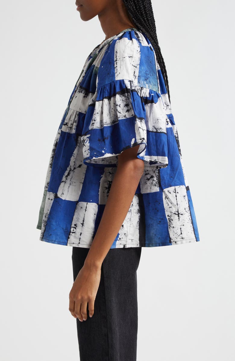 BUSAYO Dayo Patchwork Cotton Top, Alternate, color, White Blue