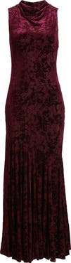 Parker Floral Velvet Burnout Sleeveless Maxi Dress