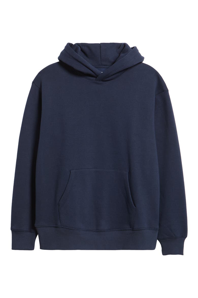 Fleece Hoodie, Alternate, color, NAVY IRIS