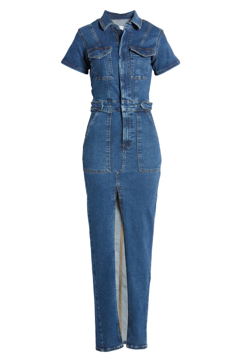 Fit for Success Denim Maxi Dress, Alternate, color, INDIGO594