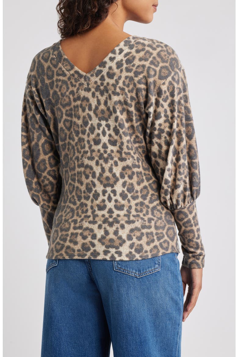 Brushed Jersey Top, Alternate, color, BROWN