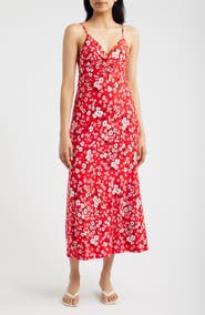 Loveappella Strappy Twist Floral Midi Dress