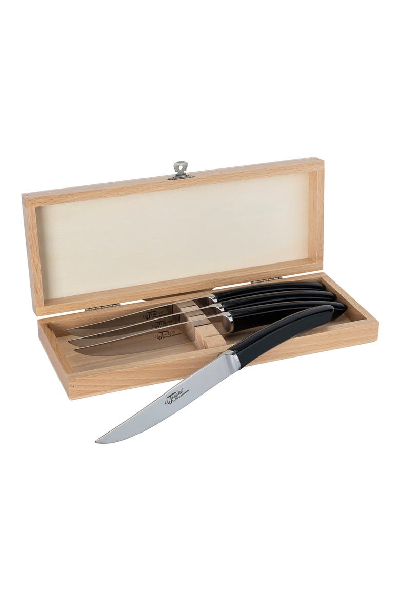 Le Thiers Prince Gastronome Steak Knives - Set of 4, Alternate, color, BLACK