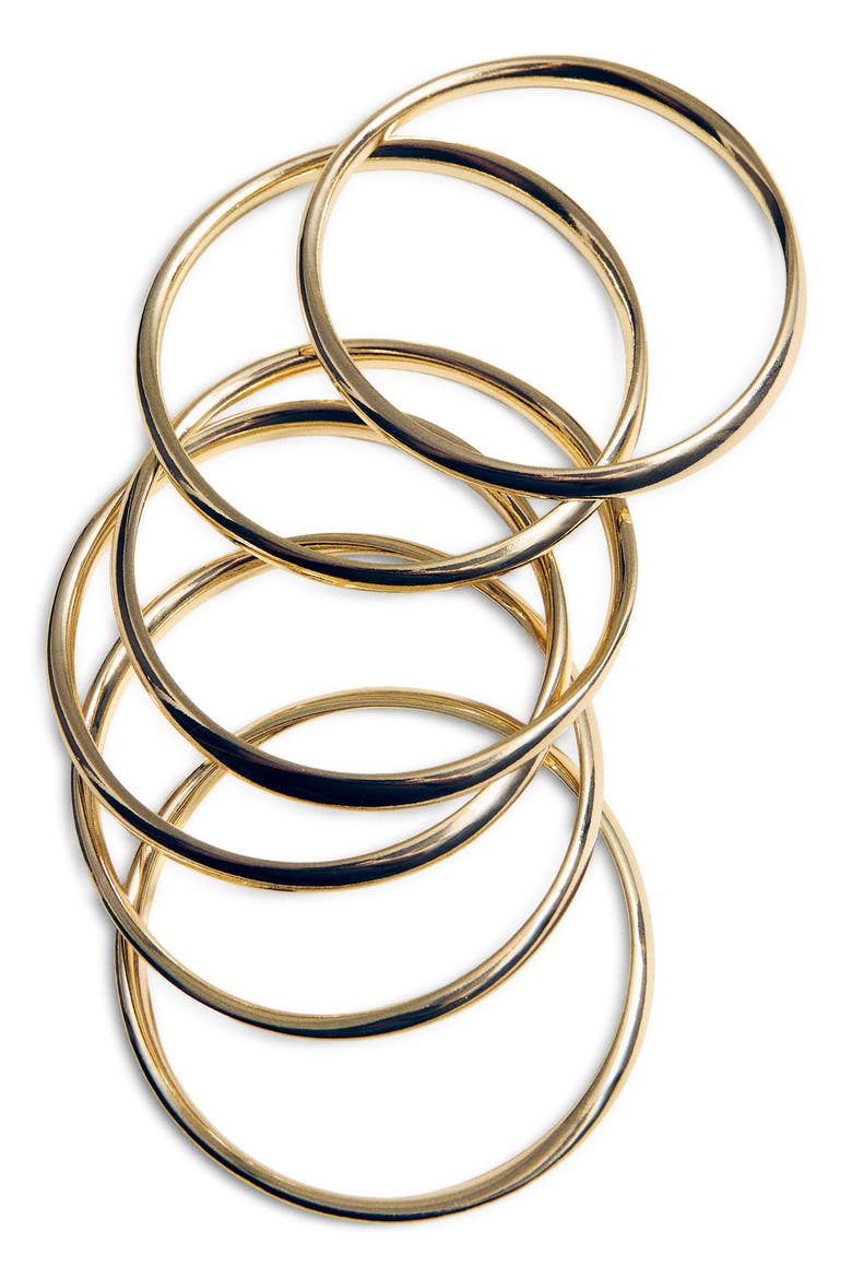 Set of Six Bangle Bracelets, Main, color, GOLD