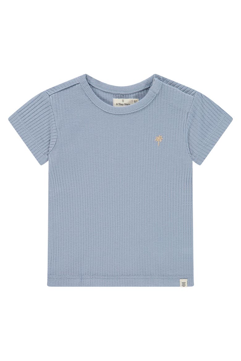 Ribbed Short Sleeve T-Shirt, Main, color, Light Blue