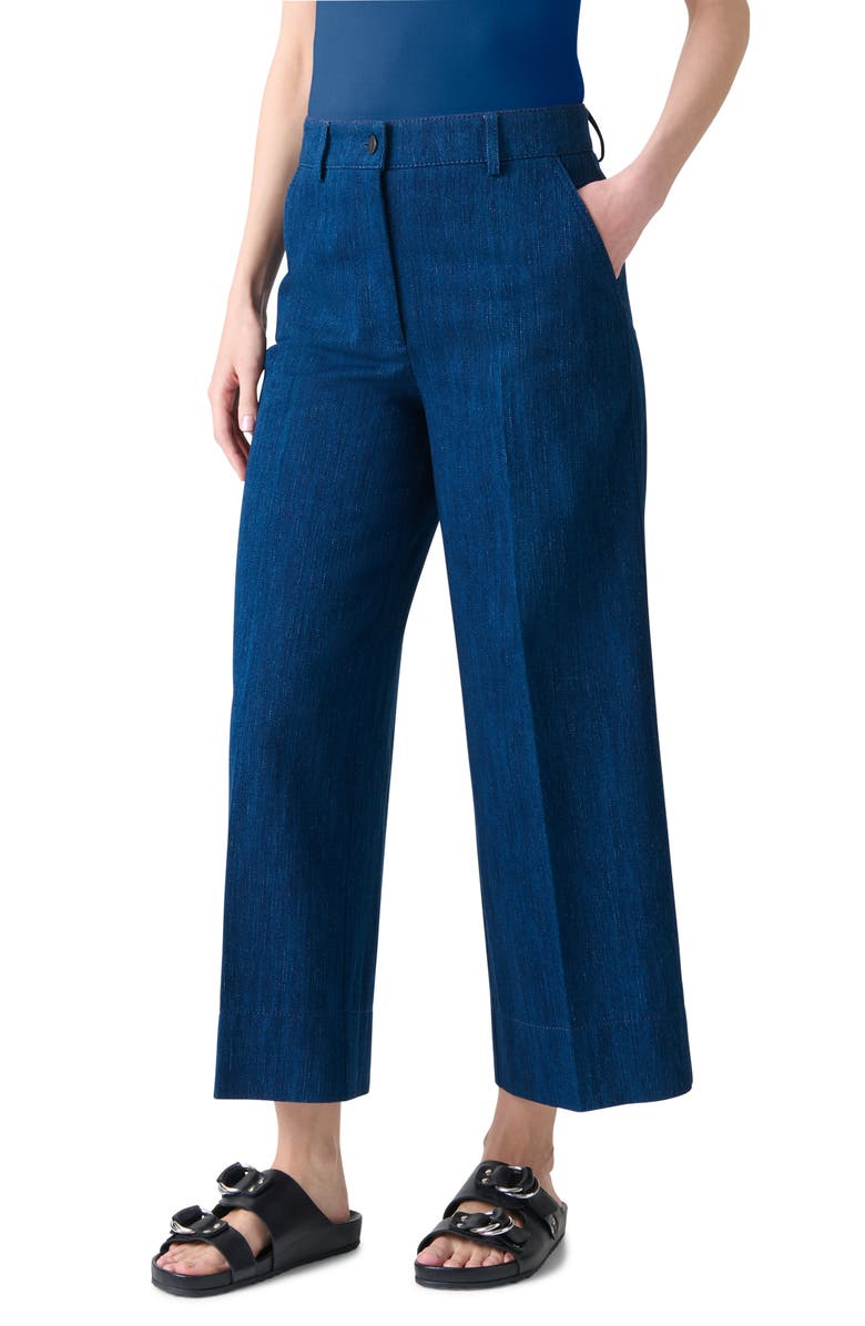 Akris punto Chiara High Waist Crop Wide Leg Jeans, Alternate, color, Ink Denim