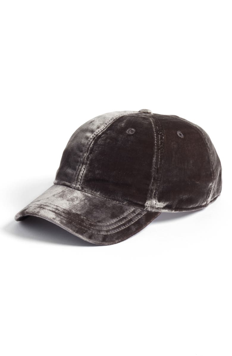 Madewell Velvet Baseball Cap, Main, color, 