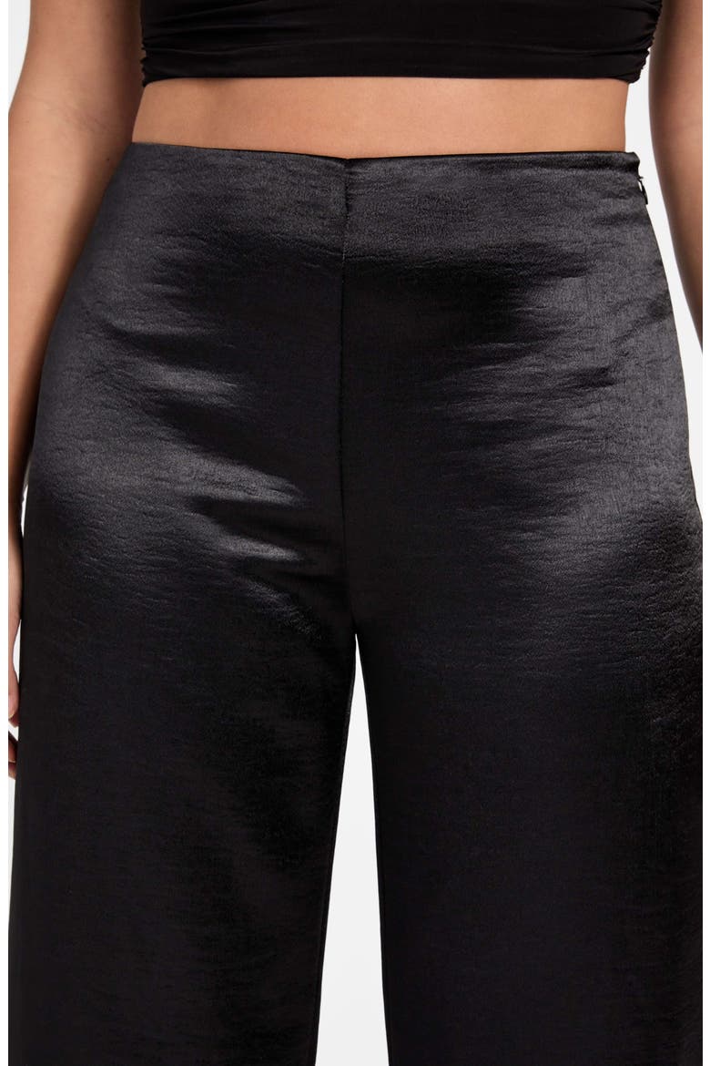 Julie High Waist Satin Pants, Alternate, color, BLACK-BLACK
