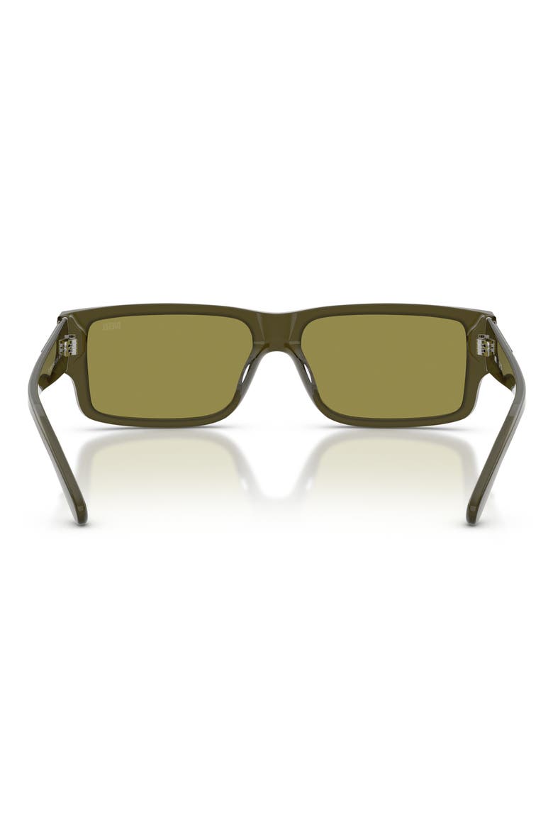 Geck-D 57mm Rectangular Sunglasses, Alternate, color, GREEN/ GREEN