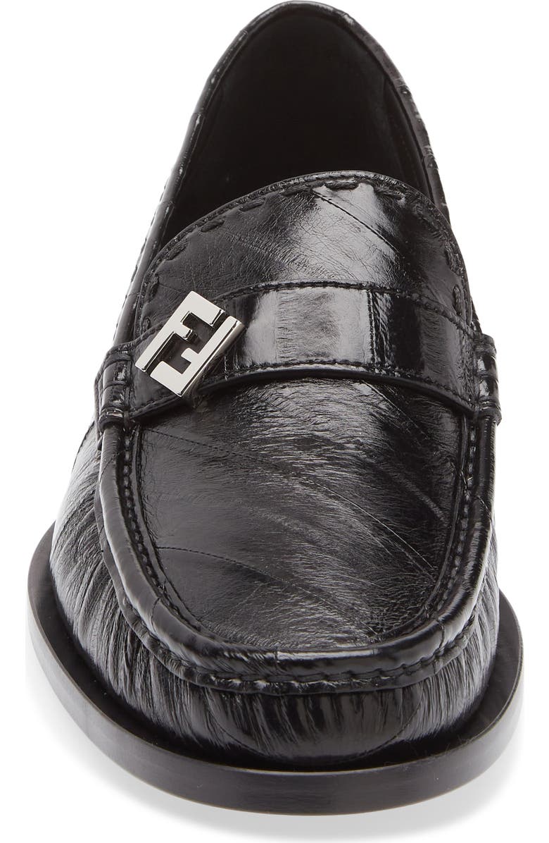 Fendi FF Metal Loafer, Alternate, color, Nero