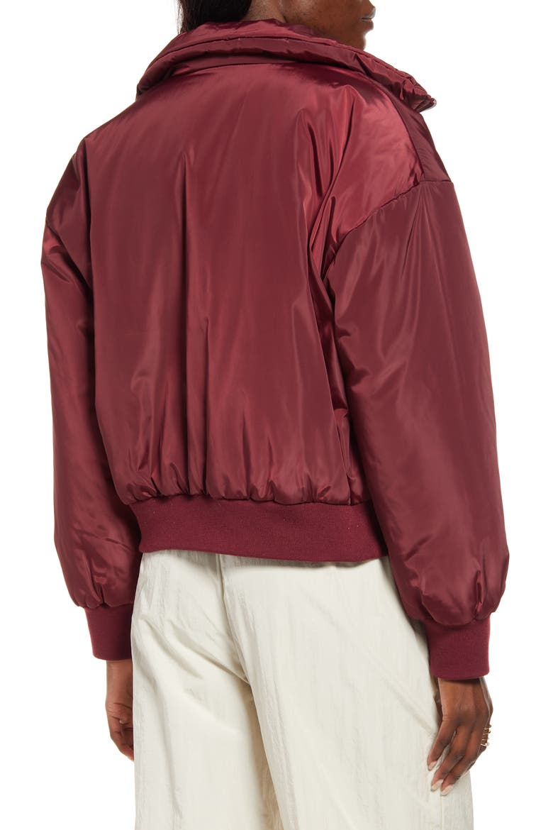 Crop Bomber Jacket, Alternate, color, BURGUNDY TANNIN