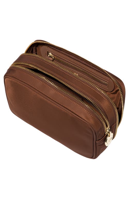 Stoney Clover Lane Nylon Double-zip Pouch In Brown