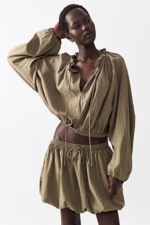 Bubble-hem Blouse