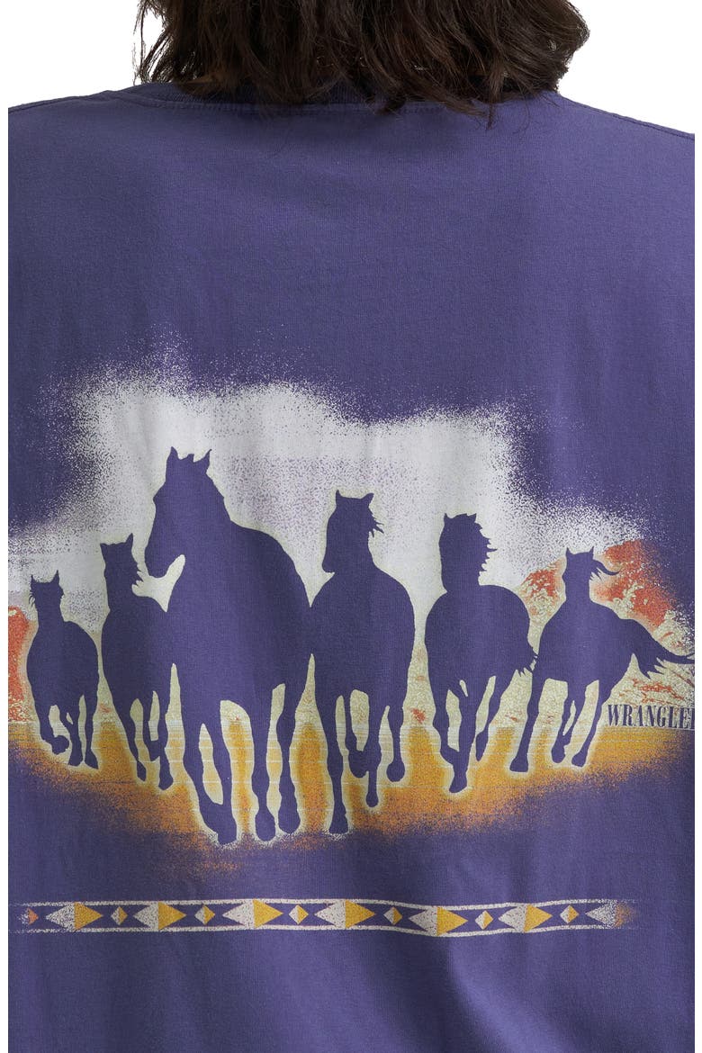 Horses Oversize Cotton Graphic T-Shirt, Alternate, color, ASTRAL AURA