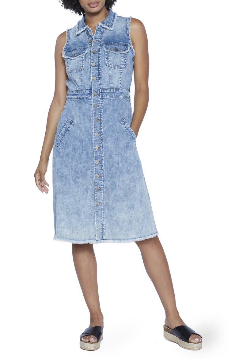 Denim Midi Dress, Main, color, SIDEWALK BLUE