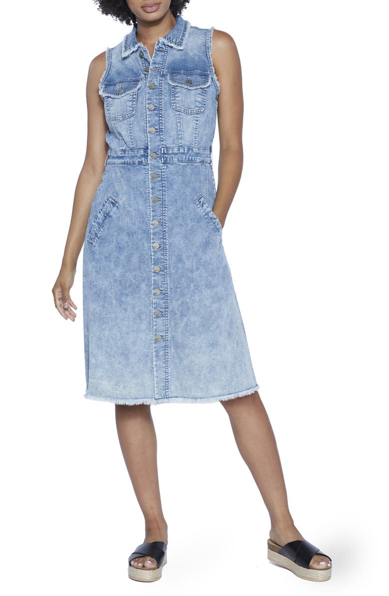 Wash Lab Denim Denim Midi Dress, Main, color,