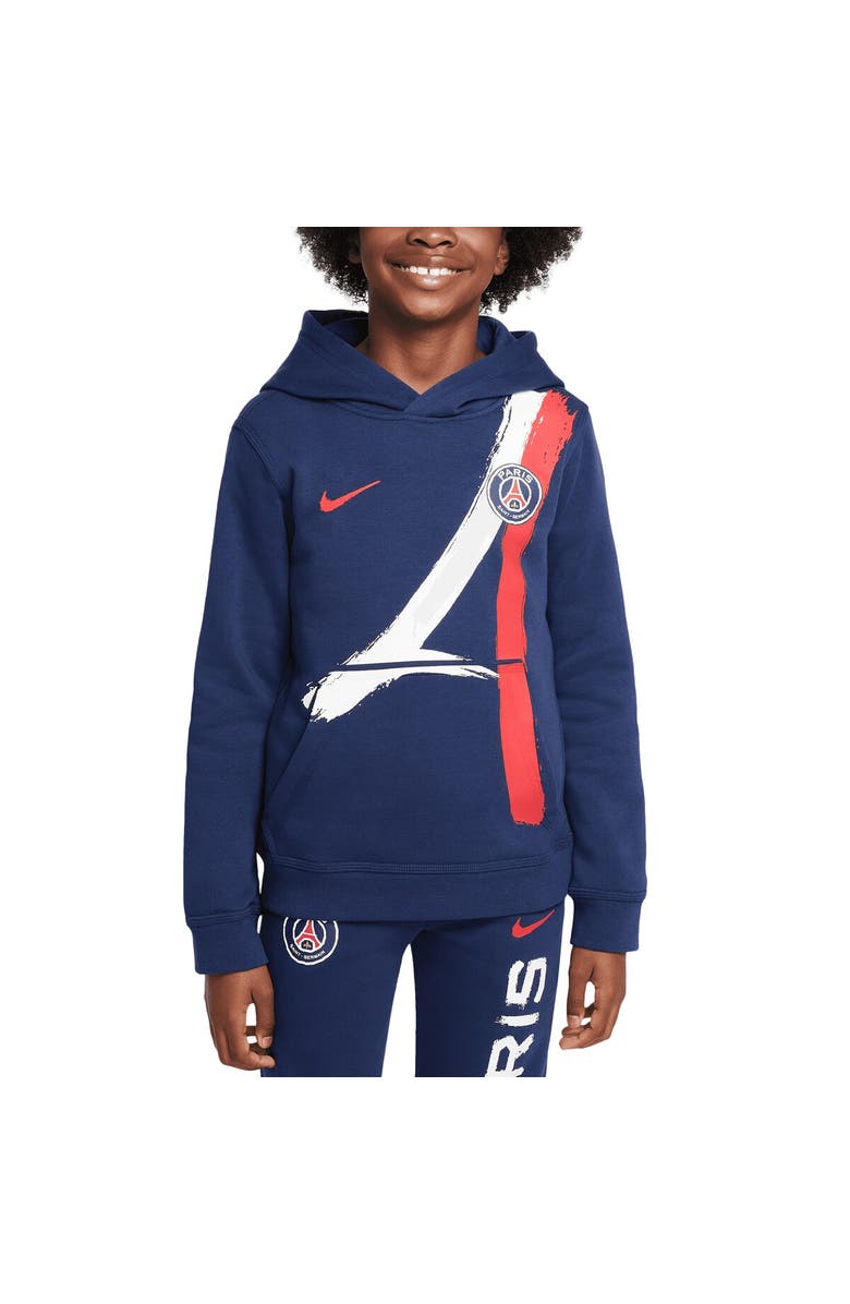 Nike Youth Nike Navy Paris Saint-Germain Club Pullover Hoodie, Alternate, color, 